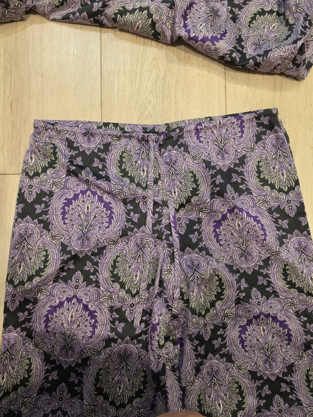 Lauren Ralph Lauren Purple Paisley Pajama Set XL Button Down Pants Sleepwear - Picture 2 of 7